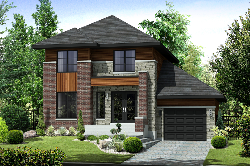 Contemporary Style House Plan - 3 Beds 1 Baths 1464 Sq/Ft Plan #25-4313