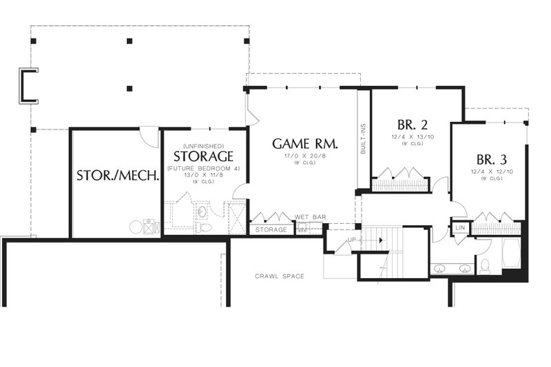 Home Plan - Floor Plan - Lower Floor for Craftsman House Plan #48-543 - 3 bed, 2.5 bath