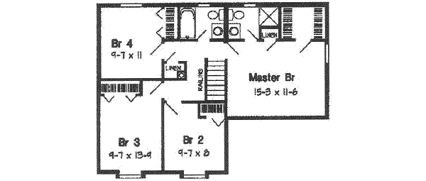 Traditional Floor Plan - Upper Floor Plan #116-179