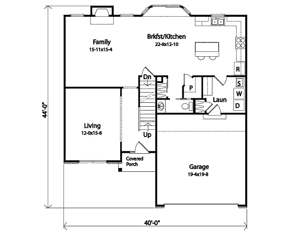 Traditional Floor Plan - Main Floor Plan #22-463