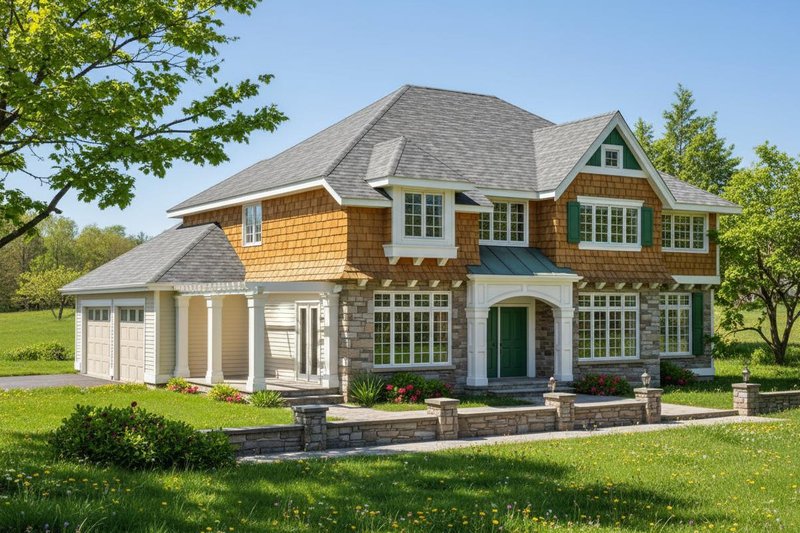 Dream House Plan - Craftsman Exterior - Front Elevation Plan #100-211