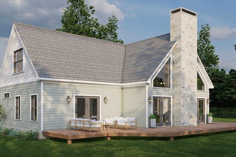 House Blueprint - Exterior - Rear Elevation 1 for Craftsman House Plan #923-310 - 3 bed, 2.5 bath