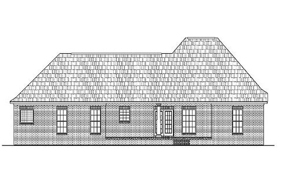 Exterior - Rear Elevation for European House Plan #430-19 - 3 bed, 2 bath