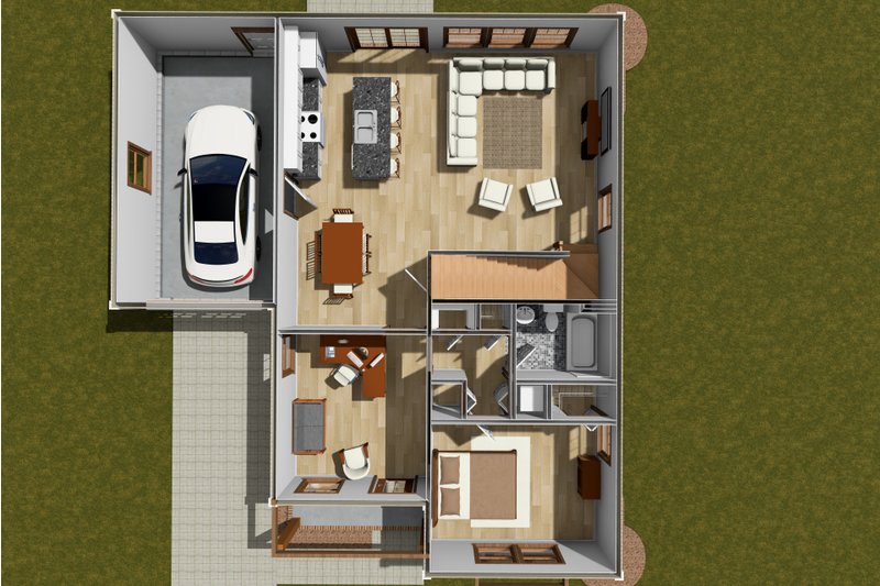 Architectural House Design - Floor Plan - Main Floor for Cottage House Plan #513-2305 - 3 bed, 3 bath