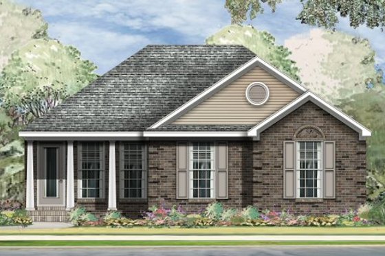 Exterior - Front Elevation for Traditional House Plan #424-256 - 3 bed, 2 bath