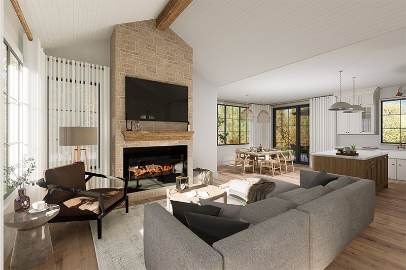 House Design - Interior - Family Room for Bungalow House Plan #23-2818 - 4 bed, 2 bath
