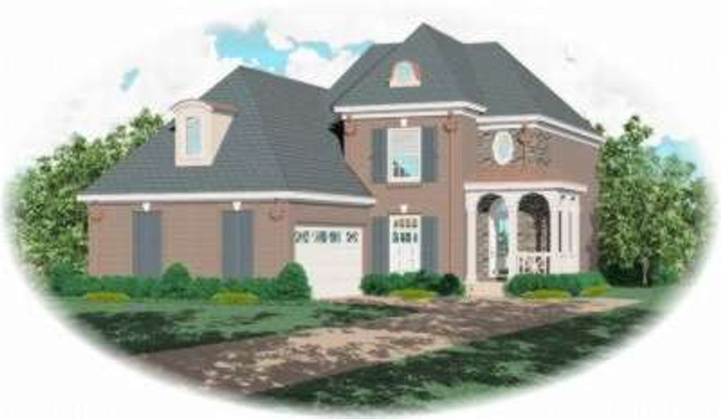 Exterior - Front Elevation 2 for European House Plan #81-716 - 4 bed, 2.5 bath