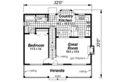 Country Style House Plan - 3 Beds 2 Baths 1311 Sq/Ft Plan #18-299 
