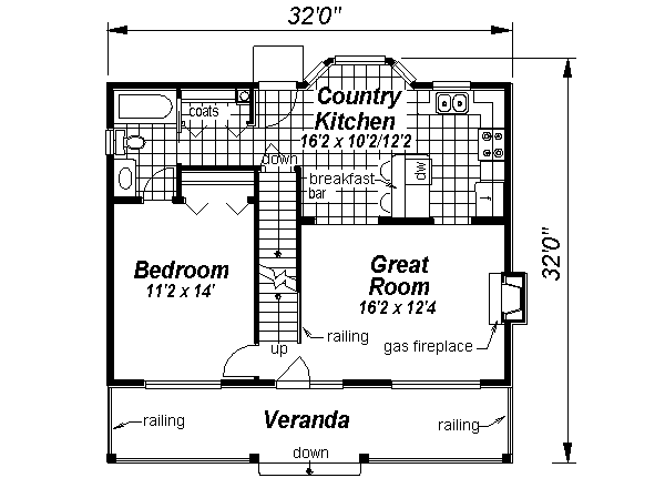 Country Floor Plan - Main Floor Plan #18-299