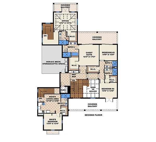Southern Floor Plan - Upper Floor Plan #27-477