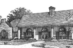 Exterior - Front Elevation 3 for Southern House Plan #320-139 - 4 bed, 3 bath