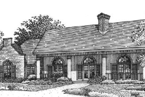 Exterior - Front Elevation 3 for Southern House Plan #320-139 - 4 bed, 3 bath