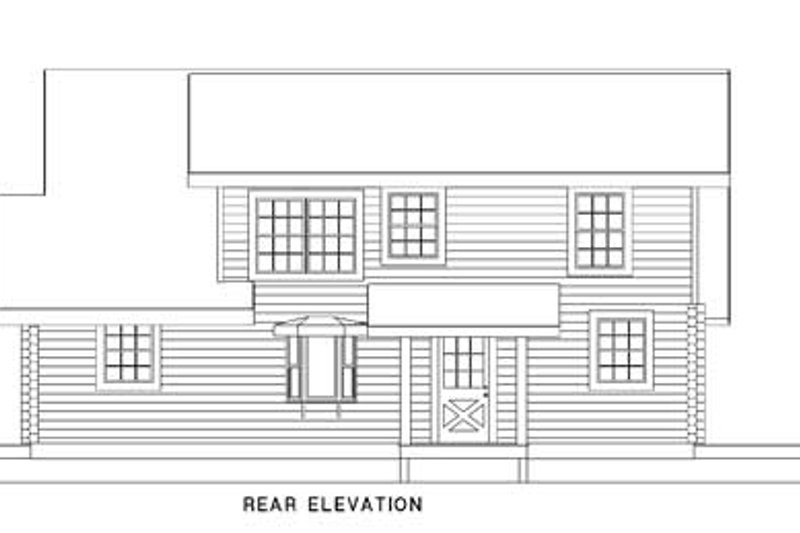Home Plan - Exterior - Rear Elevation for Log House Plan #17-3217 - 2 bed, 2 bath