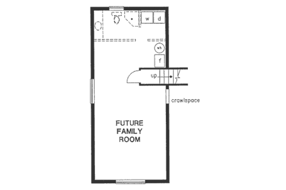 Floor Plan - Lower Floor for Traditional House Plan #18-9069 - 3 bed, 2 bath