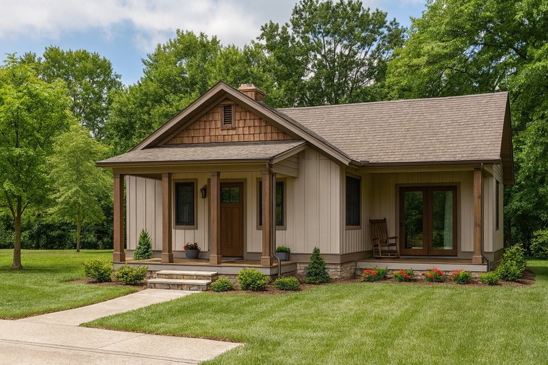 Dream House Plan - Craftsman Exterior - Front Elevation Plan #17-2606