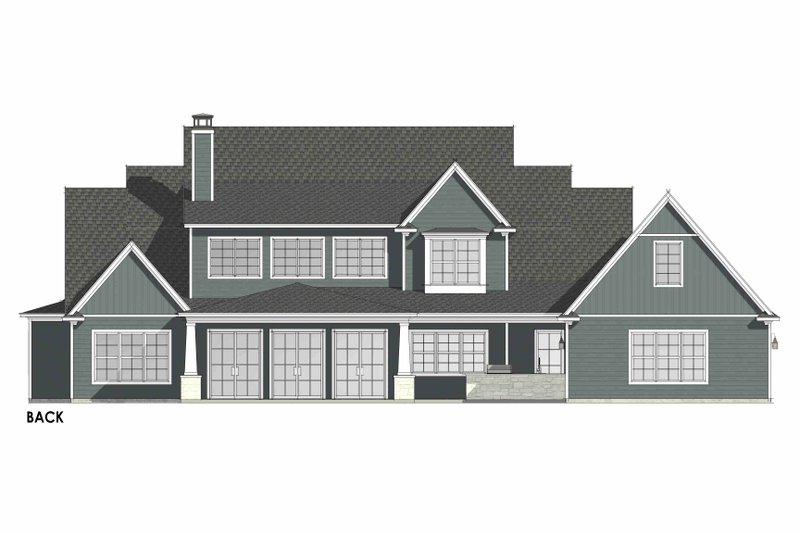 House Design - Exterior - Rear Elevation 1 for Craftsman House Plan #1096-16 - 4 bed, 4.5 bath