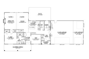 Floor Plan - Main Floor for Barndominium House Plan #1064-231 - 3 bed, 2.5 bath
