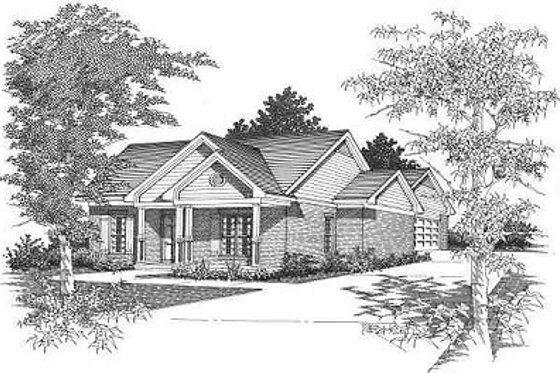 Exterior - Front Elevation for Cottage House Plan #329-163 - 2 bed, 2 bath