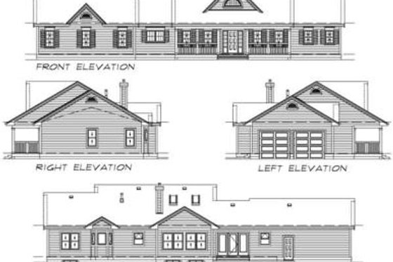 Exterior - Rear Elevation for Ranch House Plan #47-378 - 3 bed, 2 bath