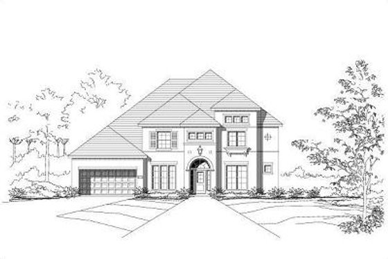 Exterior - Front Elevation for Traditional House Plan #411-392 - 4 bed, 4.5 bath