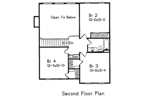 Floor Plan - Upper Floor for Traditional House Plan #22-203 - 3 bed, 2.5 bath