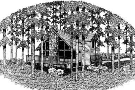 Exterior - Front Elevation for Modern House Plan #303-454 - 3 bed, 2.5 bath