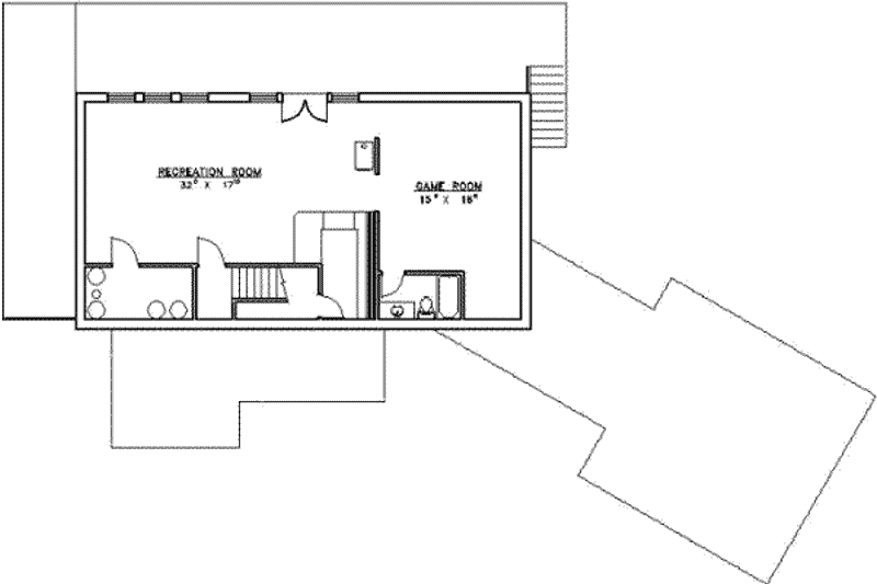 Architectural House Design - Floor Plan - Lower Floor for European House Plan #117-159 - 3 bed, 4 bath
