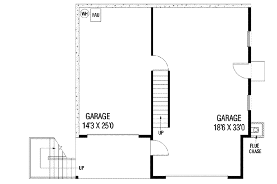 Floor Plan - Lower Floor for Traditional House Plan #60-389 - 2 bed, 2.5 bath