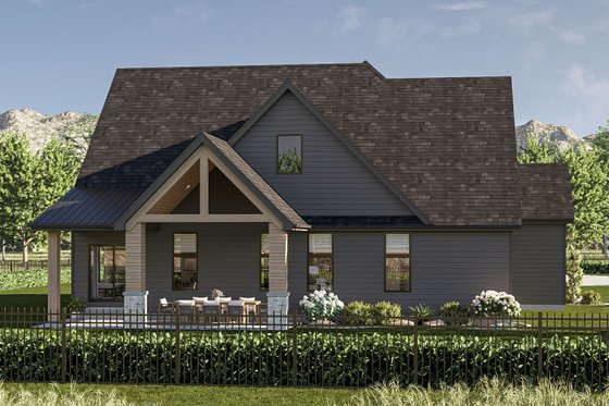 Exterior - Rear Elevation for Modern House Plan #455-346 - 4 bed, 2.5 bath