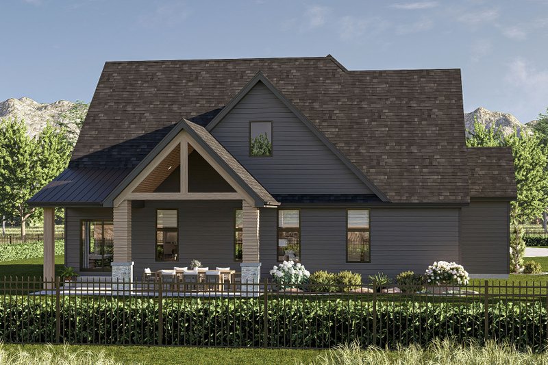 House Design - Exterior - Rear Elevation for Modern House Plan #455-346 - 4 bed, 2.5 bath