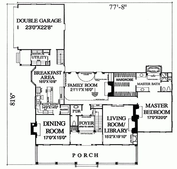 House Design - Country Floor Plan - Main Floor Plan #137-148