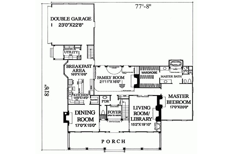 Home Plan - Floor Plan - Main Floor for Country House Plan #137-148 - 4 bed, 3 bath