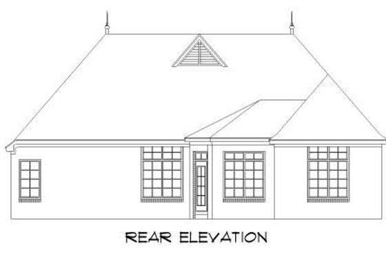 Exterior - Rear Elevation for European House Plan #424-58 - 3 bed, 2 bath