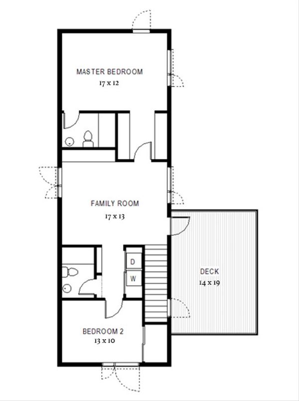 Modern Floor Plan - Upper Floor Plan #497-58
