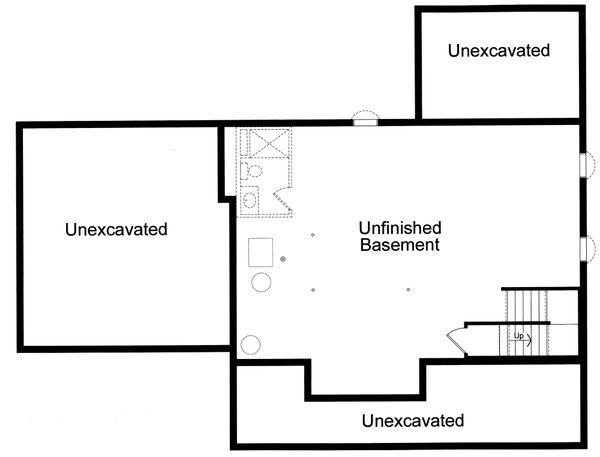 Craftsman Floor Plan - Lower Floor Plan #46-929