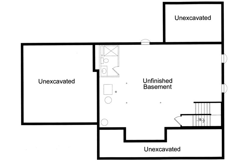 House Blueprint - Floor Plan - Lower Floor for Craftsman House Plan #46-929 - 4 bed, 2.5 bath