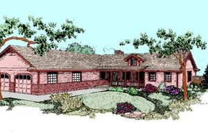Ranch Exterior - Front Elevation Plan #60-384