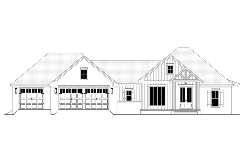 House Blueprint - Exterior - Front Elevation 4 for Farmhouse House Plan #430-240 - 3 bed, 2 bath