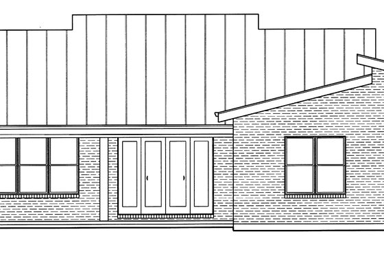Exterior - Rear Elevation for Contemporary House Plan #46-930 - 3 bed, 2 bath