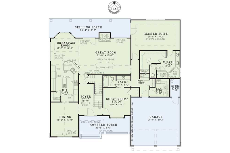 Home Plan - Floor Plan - Main Floor for Traditional House Plan #17-2881 - 4 bed, 3 bath