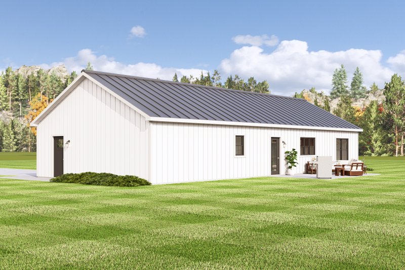 House Plan Design - Exterior - Rear Elevation for Ranch House Plan #1064-337 - 2 bed, 2 bath