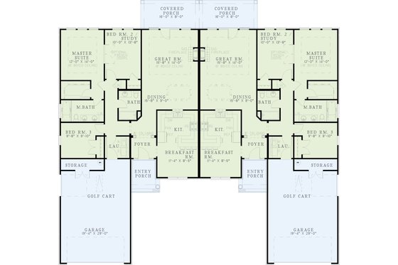 Floor Plan - Main Floor for European House Plan #17-1076 - 3 bed, 2 bath