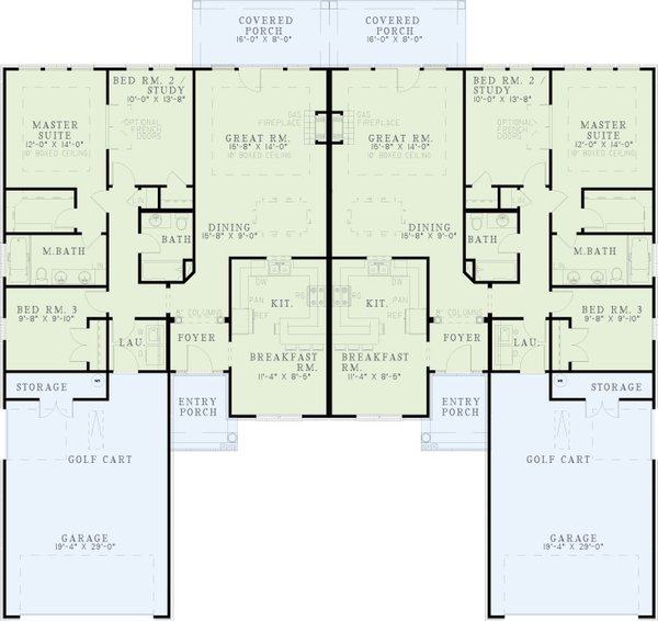 Architectural House Design - European Floor Plan - Main Floor Plan #17-1076