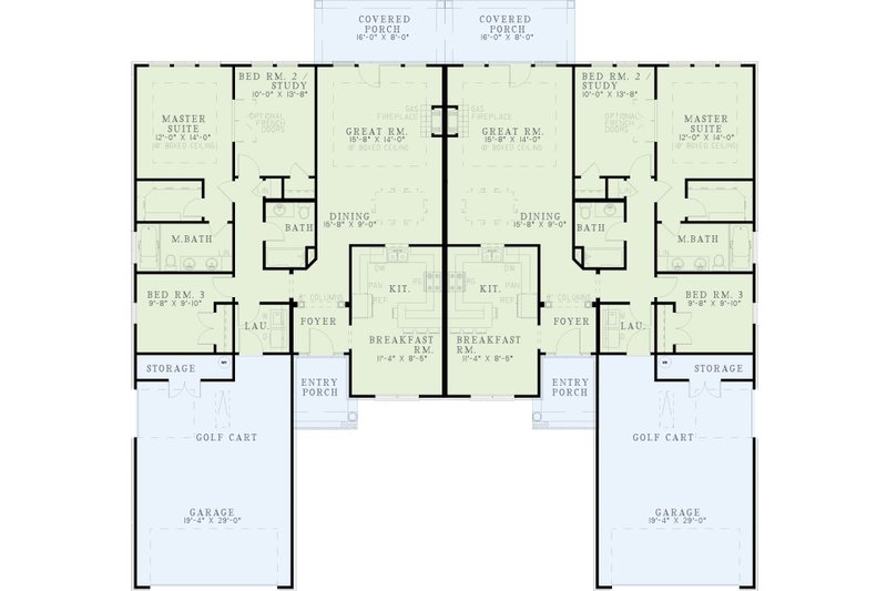 Architectural House Design - Floor Plan - Main Floor for European House Plan #17-1076 - 3 bed, 2 bath