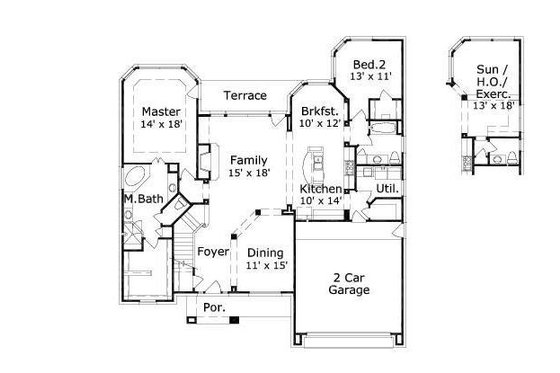 Floor Plan - Main Floor for Traditional House Plan #411-275 - 4 bed, 3 bath