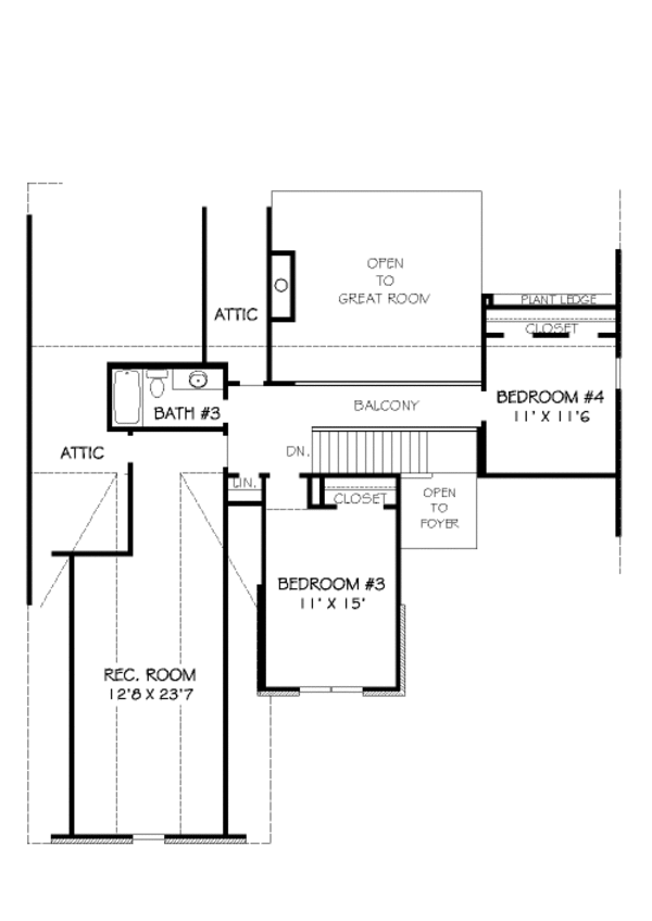 European Floor Plan - Upper Floor Plan #424-319