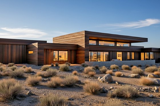 Exterior - Front Elevation for Modern House Plan #892-26 - 3 bed, 3.5 bath