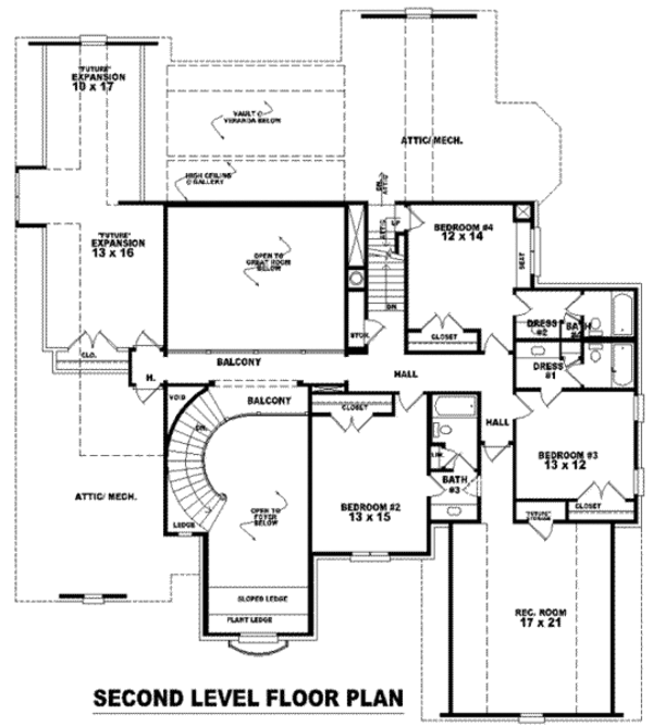 European Floor Plan - Upper Floor Plan #81-1341