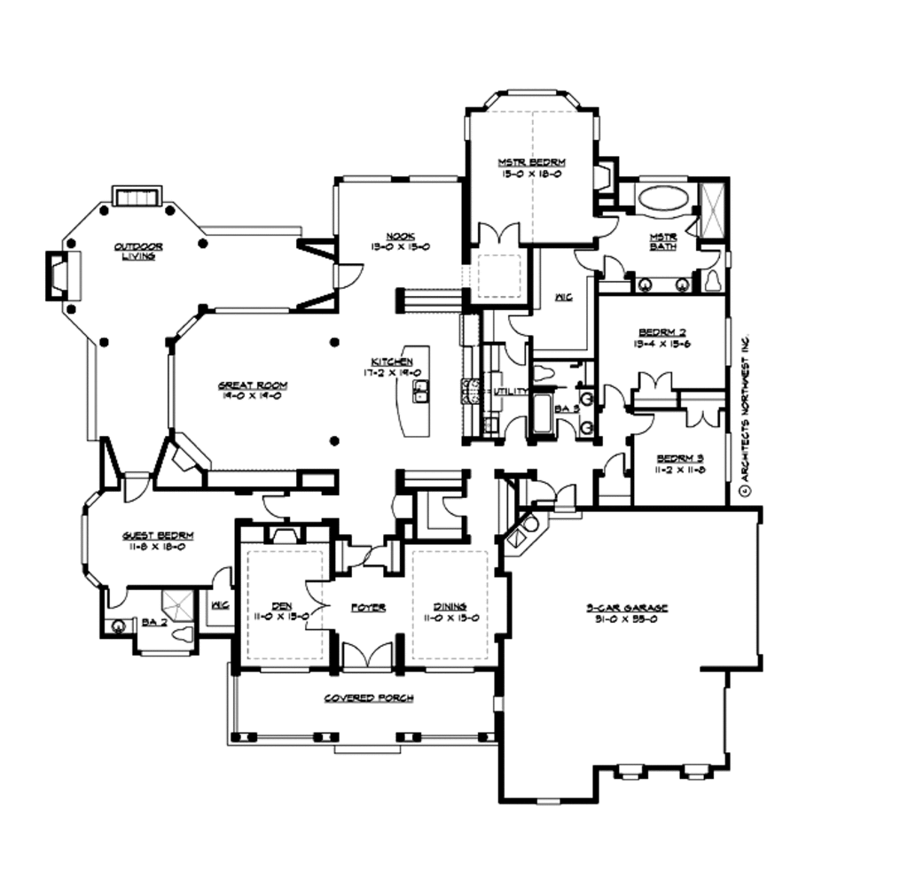 Traditional Style House Plan 4 Beds 3 Baths 3500 Sq/Ft