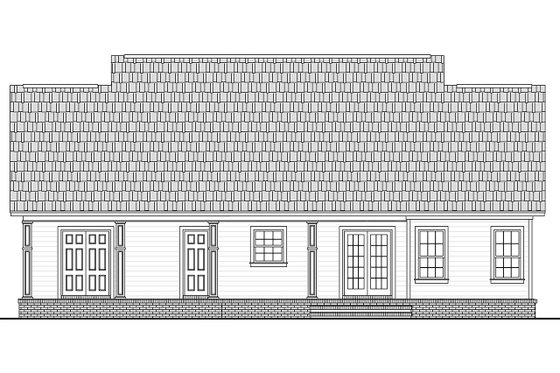 Exterior - Rear Elevation for Ranch House Plan #21-450 - 3 bed, 2 bath